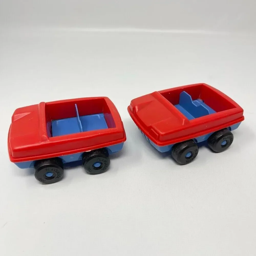 Vintage Playskool 1974 Blockhead Square Little People Familiar Places Lot 23 Pcs